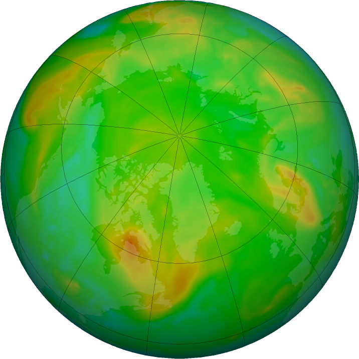 Arctic ozone map for 22 June 2018